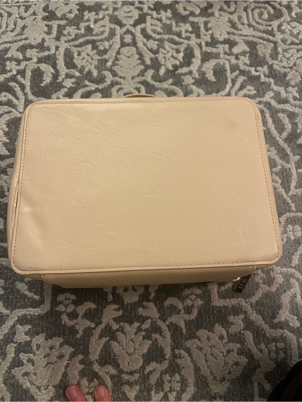 Beis Light Beige Women's Leather Cosmetic Case - Minimalist Travel Pouch